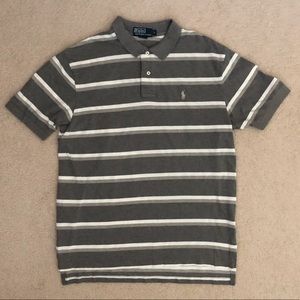 Polo Ralph Lauren gray + white stripe polo shirt